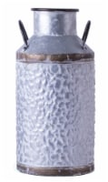 Vintiquewise QI003454.L 8.75 x 18 in. Rustic Farmhouse Style Galvanized Metal Milk Can Decora