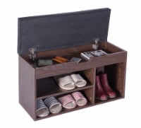 Entryway Storage Shoe Rack with Top Seat brown