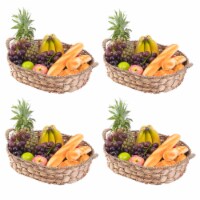 Seagrass Fruit Bread Basket Tray with Handles set of 4 large