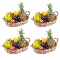 Seagrass Fruit Bread Basket Tray with Handles set of 4 medium