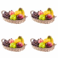 Seagrass Fruit Bread Basket Tray with Handles set of 4 small