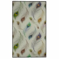 Deerlux Modern Animal Print Living Room Area Rug with Nonslip Backing, Peacock Pattern 8x10