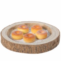 Vintiquewise QI003840-12 Wood Tree Bark Indented Display Tray Serving Plate Platter Charger -