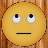 Deerlux Emoji Style Round Funny Smiley Face Kids Area Rug, Eye Roll Emoji Rug small