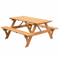 Gardenised QI003905.ST 29.25 x 58.75 x 59 in. A-Frame Outdoor Patio Deck Stained Garden Picni