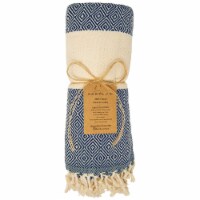 Deerlux 100 Percent Cotton Turkish Bath Towel, 40 x 70 Diamond Peshtemal navy
