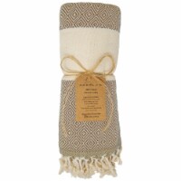 Deerlux 100 Percent Cotton Turkish Bath Towel, 40 x 70 Diamond Peshtemal beige