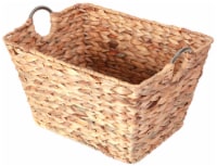 Large Square Water Hyacinth Wicker Laundry Basket