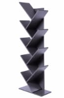 Wooden 9-Shelf Tree Magazine CD Storage Bookcase gray