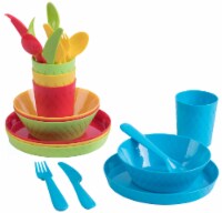 Basicwise QI003487 Kids Plastic Dinnerware Set, Multi Color - 24 Piece
