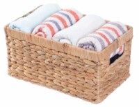 Natural Water Hyacinth Rectangular Storage Bin Basket
