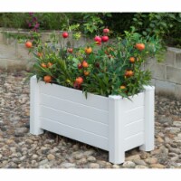 Gardenised QI003740.B 18.5 x 35.5 x 15.75 in. Vinyl Traditional Fence Design Garden Bed Eleva