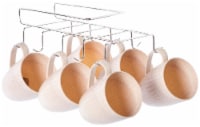 Basicwise QI003809 3 x 7.50 x 11.25 in. Under Shelf Kitchen Utensil Drying Hooks Cup Rack, Wh
