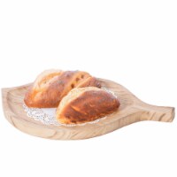 Vintiquewise QI003844 1 x 18 x 11.5 in. Burned Wood Pizza Peel Leaf Shape Round Serving Displ