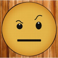 Deerlux Emoji Style Round Funny Smiley Face Kids Area Rug, Raised Eyebrow Emoji Rug extra