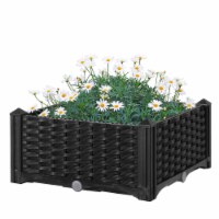 Gardenised QI003892.NL 9.25 x 15.75 x 15.75 in. Raised Garden Screwless Planter Bed, Brown