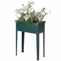 Gardenised QI003908G 32 x 26.75 x 12 in. Freestanding Raised Garden Bed Rectangular Flower Pl