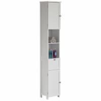 Bathroom Storage Cabinet Slim Freestanding Linen Tower Cabinet w/ Shelf  Grey, 1 Unit - Kroger