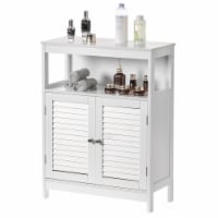 Wooden White Modern Storage Bathroom Vanity Cabinet with Adjustable Shelves and Two