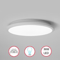 Round LED Ceiling Light Fixture Flush Mount Lighting, 6500K 30,000 Hour Lifetime 15 in. 15.5