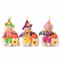 Gardenised QI004088 18 x 9.5 x 4 in. Outdoor Fall Decor Halloween Scarecrow Ornament Sitting