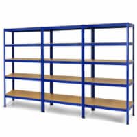 72'' Steel 5-tier Garage Shelf Metal Storage Adjustable Unit Blue 3 pcs
