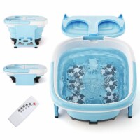 Portable Folding Foot Bath Spa Massager w/ Remote Control Timer Blue