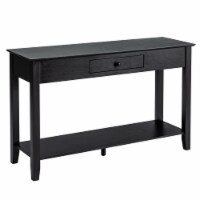 Gymax Console Table with Drawer Shelf 2 Tier Sofa Side Accent Table Black