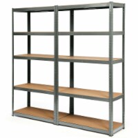 1/2/3/4PCS 72'' Metal 5-Tier Garage Storage Rack Shelf Adjustable Freestanding Gray 2 PCS