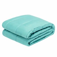Gymax 20 lbs 48'' x 72'' Weighted Blanket w/ Bamboo Fabric Cover Blue/Green/Pink Green