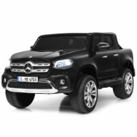 Gymax 12V 2-Seater Kids Ride On Car Licensed Mercedes Benz X Class RC w/ Trunk Black