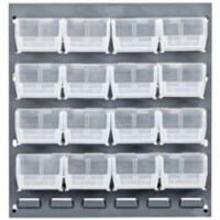 Quantum Storage QLP-1819-220-16CL 18 x 19 in. Louvered Panel with 16 Clear Bins