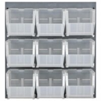 Quantum Storage QLP-1819-230-9CL 18 x 19 in. Louvered Panel with 16 Clear Bins