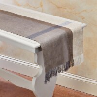 CAFE CON LECHE Runner, Handwoven Flax Linen. 90"x14"