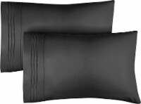 CGK Linens Soft Microfiber Pillowcase Set of 2 - Queen - Black