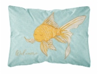 Carolines Treasures BB8551PW1216 Gold Fish Welcome Canvas Fabric Decorative Pil