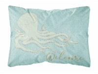 Carolines Treasures BB8553PW1216 Octopus Welcome Canvas Fabric Decorative Pillo