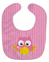 Carolines Treasures BB9114BIB Owl & Pink Stripes Baby Bib