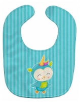 Carolines Treasures BB9142BIB Bird Unicorn on Blue Stripes Baby Bib