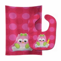 Carolines Treasures BB9029STBU Back to School Girl Bird Baby Bib & Burp Cloth