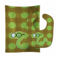 Carolines Treasures BB9031STBU Back to School Worm Baby Bib & Burp Cloth