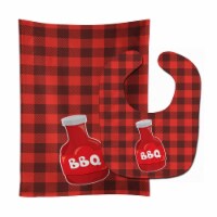 Carolines Treasures BB8633STBU Backyard BBQ Sauce Baby Bib & Burp Cloth