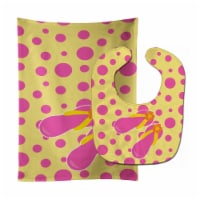 Carolines Treasures BB8816STBU Beach Pink Flip Flops Baby Bib & Burp Cloth