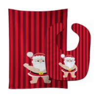 Carolines Treasures BB9071STBU Beach Santa Claus No.4 Baby Bib & Burp Cloth