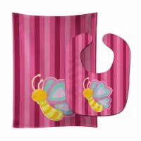 Carolines Treasures BB9058STBU Butterfly Pink Baby Bib & Burp Cloth