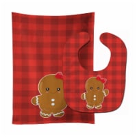 Carolines Treasures BB8774STBU Christmas Gingerbread Girl Baby Bib & Burp Cloth