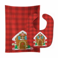Carolines Treasures BB8779STBU Christmas Gingerbread House Baby Bib & Burp Cloth