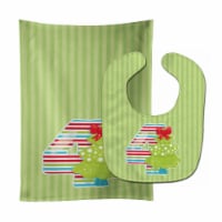 Carolines Treasures BB8690STBU Christmas Month 4 Baby Bib & Burp Cloth