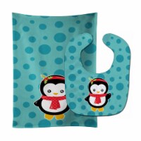 Carolines Treasures BB8941STBU Christmas Penquin No.3 Baby Bib & Burp Cloth