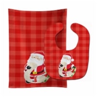 Carolines Treasures BB9021STBU Christmas Santa Claus List Baby Bib & Burp Cloth